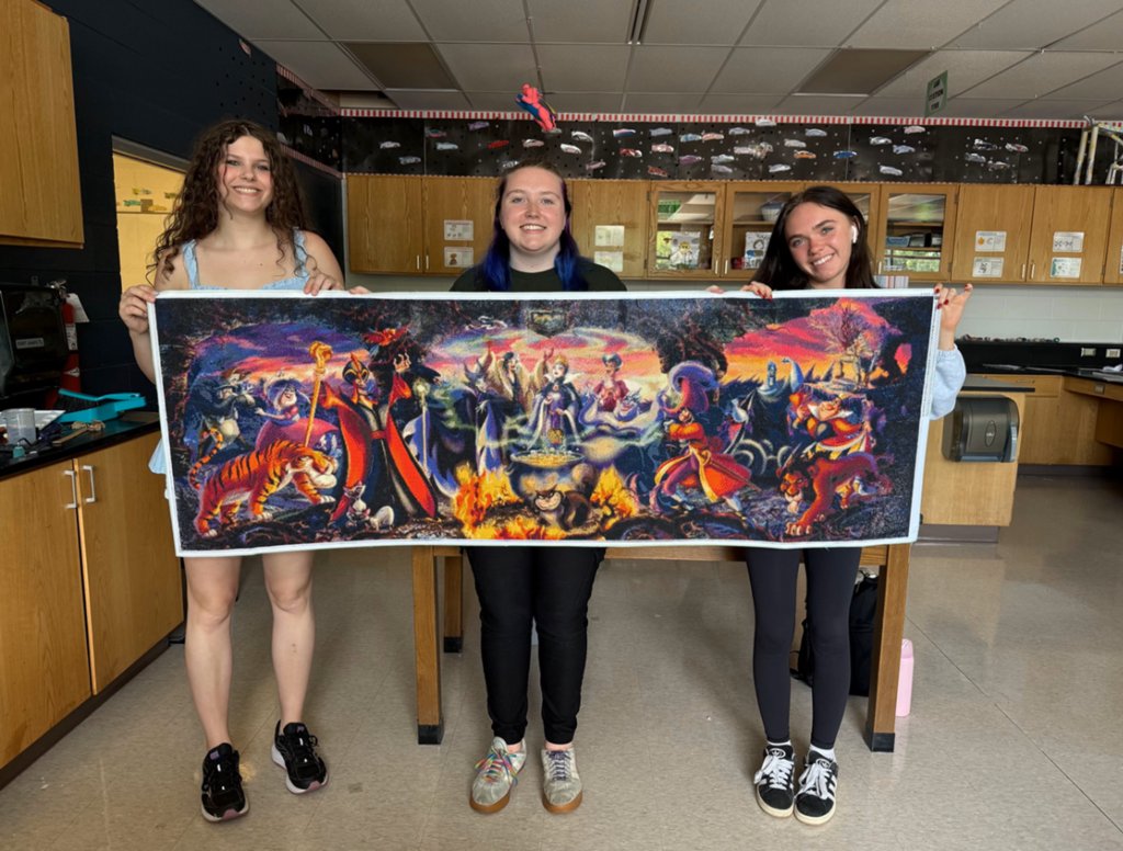 HSHealthScience's tweet photo. A year long diamond painting finally completed on the last day of school! https://t.co/7LmpBeew0t