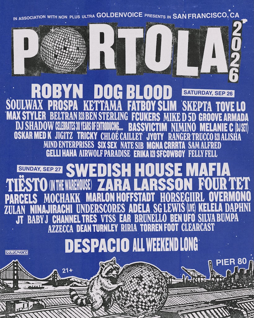 aegpresents's tweet photo. Bring out the disco balls and get ready to sweat because our dancing queen @PortolaFestival is back for its fifth year! 🪩 🦝 https://t.co/GAAZkeNLyt