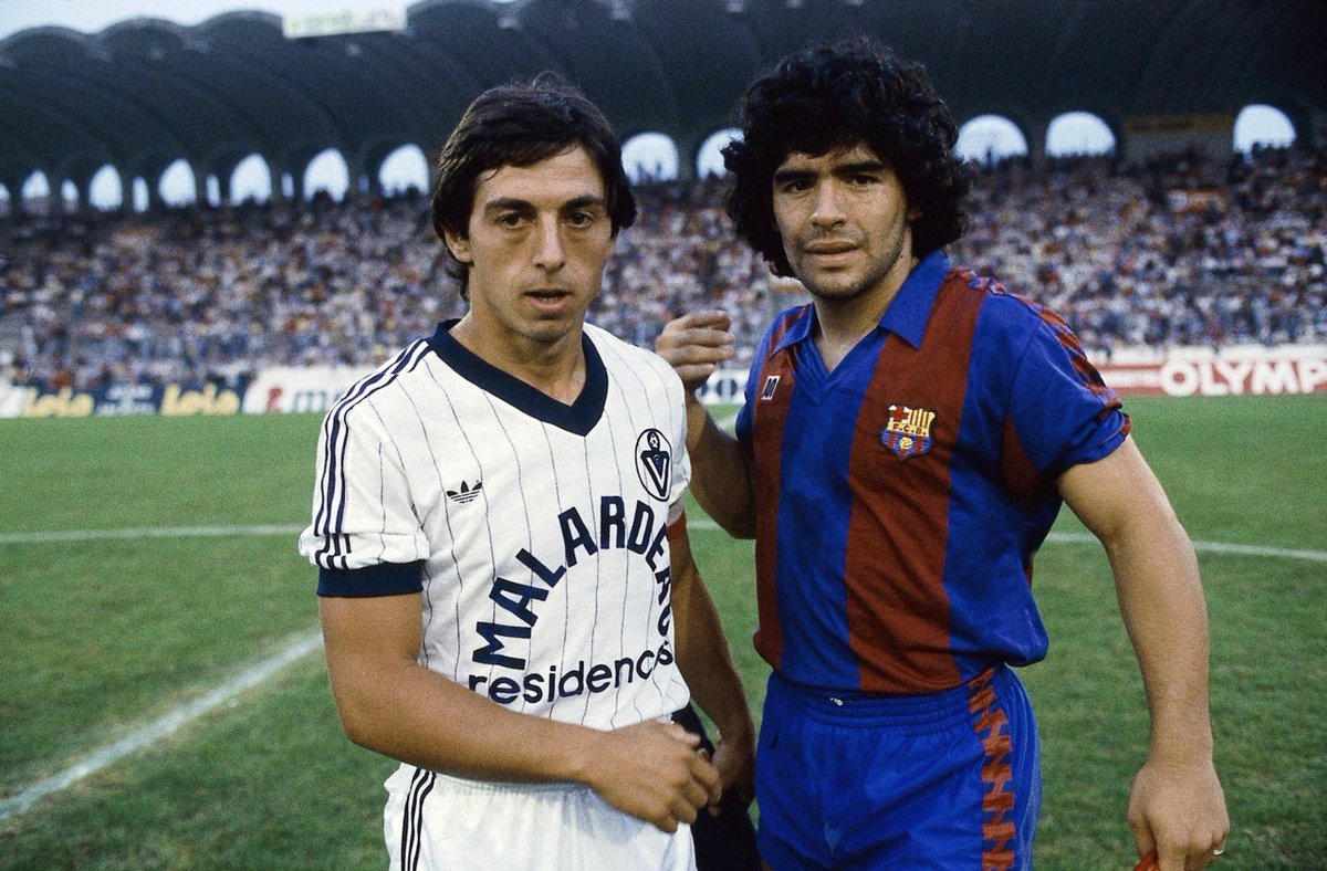 robertmdaws's tweet photo. Giresse and Maradona 1983 https://t.co/lZwz4QS4jA