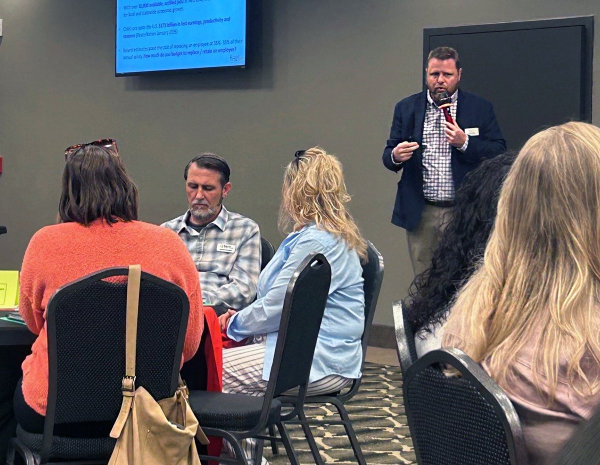 FirstFiveNebr's tweet photo. FFN Strategic Partnerships Advisor Mike Feeken took part in a community conversation in South Sioux City last week on the vital role childcare plays in building a strong, thriving local economy. 

Strategic investments in childcare and early childhood education directly impact economic development in rural Nebraska communities.
#Nebraska #ChildCare #EconomicDevelopment #EarlyChildhood @feekeheio