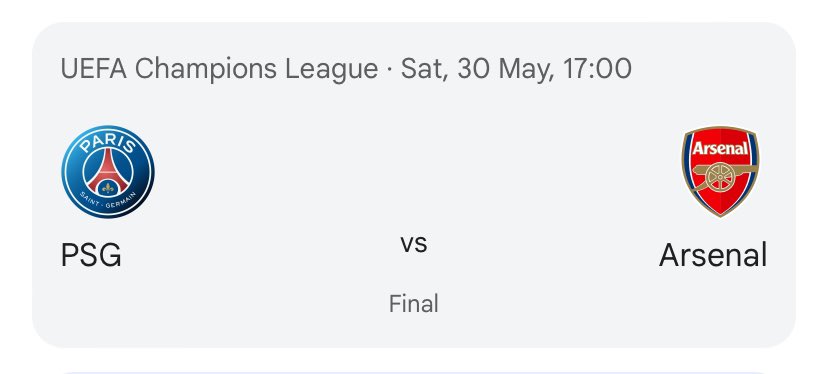 forttunee_'s tweet photo. Less than 48 hours to the UCL finals. 

@PSG_English vs @Arsenal 

Who is your UCL winner ) ? https://t.co/NTZZNCW31T