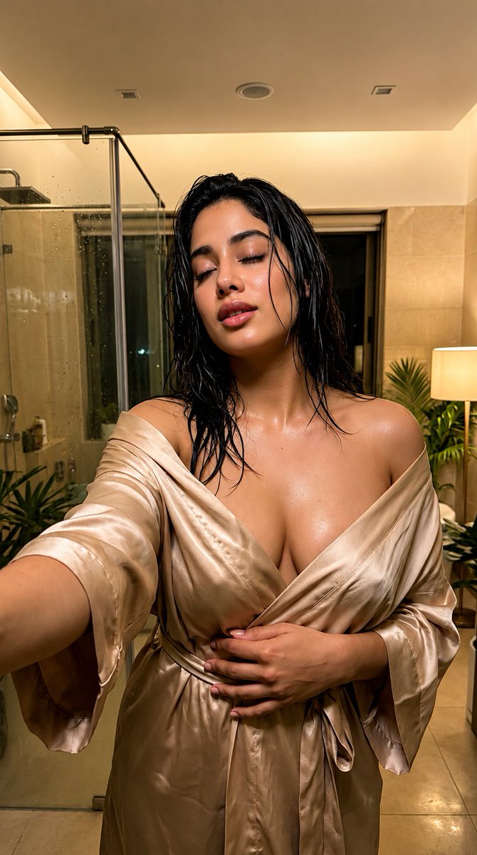 Late Nights Warm Lights Wet Hair and a Little Bit of Luxury Janhvi Kapoor
