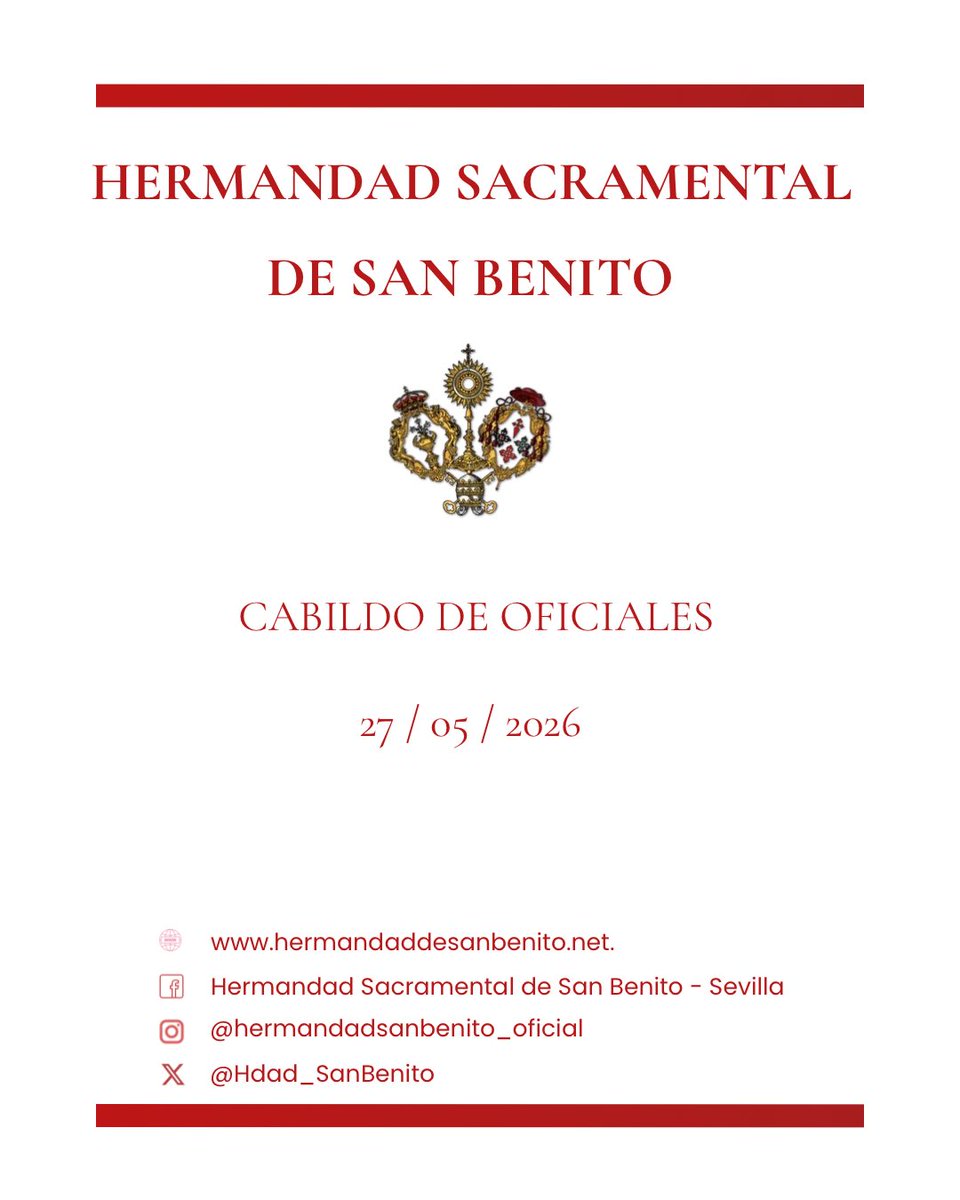 Hdad_SanBenito's tweet photo. 🟣⚪️ 𝐉𝐔𝐍𝐓𝐀 𝐃𝐄 𝐆𝐎𝐁𝐈𝐄𝐑𝐍𝐎 | 𝐂𝐚𝐛𝐢𝐥𝐝𝐨 𝐝𝐞 𝐎𝐟𝐢𝐜𝐢𝐚𝐥𝐞𝐬. 

Acuerdos adoptados por la Junta de Gobierno en el Cabildo de Oficiales celebrado el miércoles día 27 de mayo de 2026.

#SanBenito26 https://t.co/nag96hvInO