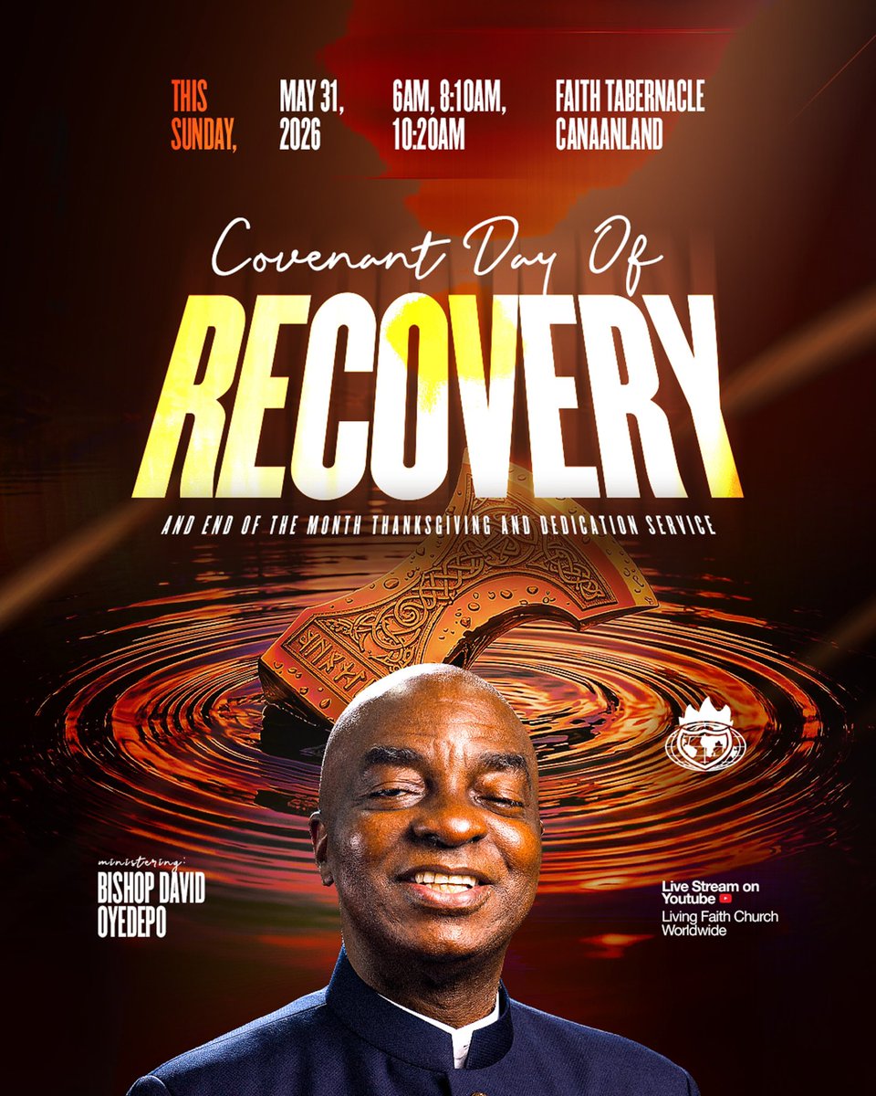 ft_canaanland's tweet photo. There are seasons and things that take from people, but there is a God who restores fully.

This Sunday, at our Covenant Day of Recovery Service, believe again. God still restores; He still recovers.

It’s time to recover all! https://t.co/HWmlhzwcEP