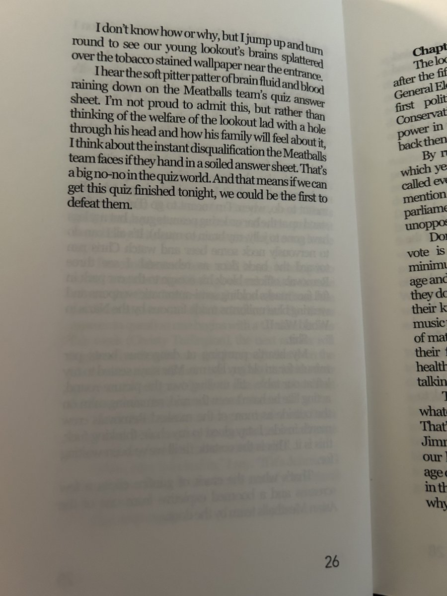 JonLymon's tweet photo. I'm posting a pic of page 26 of my latest novel Dead Headz. Because I can. And because it's 2026. And because I posted page 25 of my last novel last year. And you can post a page 26 if you want to join in this impromptu page 26 party... https://t.co/l9kZVKSOfx