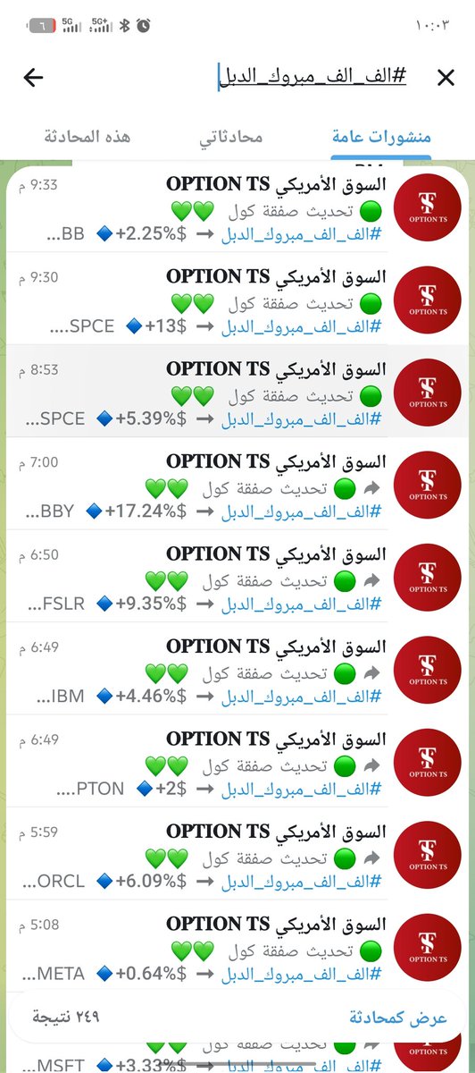 thinkoscript's tweet photo. 💲 تحديثات متوالية.. وأرباح متتالية! 🦅
🟢 $FSLR
🟢 $ORCL
🟢 $SPCE 
🟢 $BBY
🟢 $BB
🟢 $IBM
🟢 $PTON
🟢 $META
​🔹 في عالم الأوبشن، نحن لا نبيع الوهم، بل نقتنص الفرص برؤية وعلم.

​#الف_الف_مبروك_الدبل #تداول
#السوق_الامريكي
#الاسهم_الامريكيه
#الاوبشن https://t.co/3z02Xb1rhP