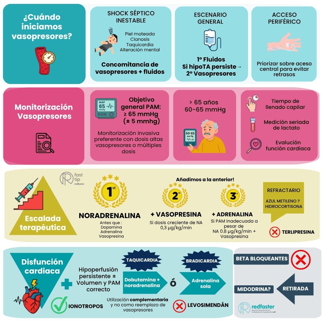 red_faster's tweet photo. 🚀 ¡Nuevo FAST-TIP de Red Faster!

Continuamos nuestra serie de infografías prácticas para el manejo diario en los servicios de Urgencias. 🏥 

En esta ocasión abordamos el manejo de VASOPRESORES en sepsis, un paso clave en el control hemodinámico. https://t.co/S6WiLqrfEa