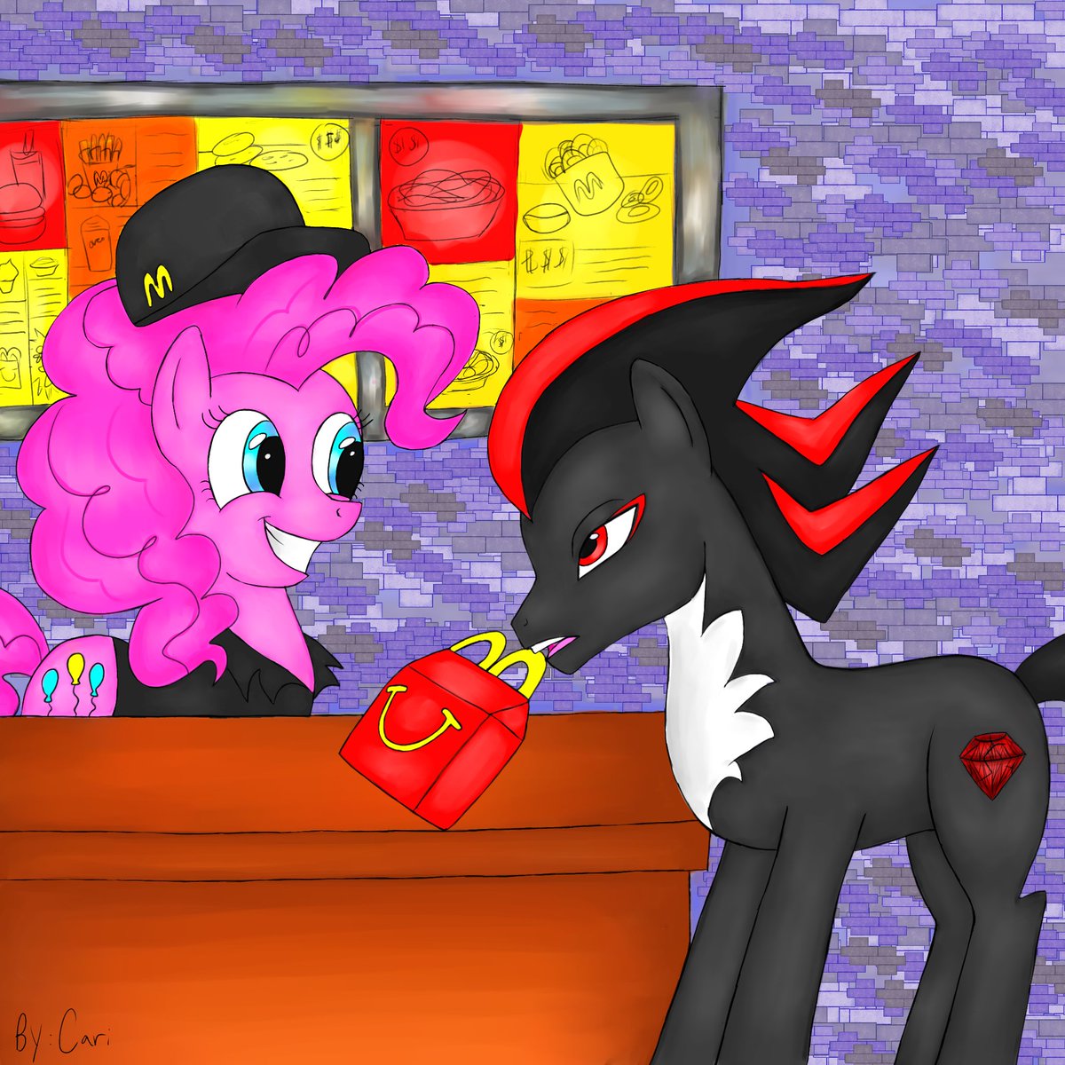 _Carielis_'s tweet photo. Redibujé un dibujo viejo de hace 12 o 13 años, pero en digital 😂
#FanArt #ShadowTheHedgehog #MyLittlePony #PinkiePie #Meme #Humor #Funny #McDonalds https://t.co/l5qgihvnzA