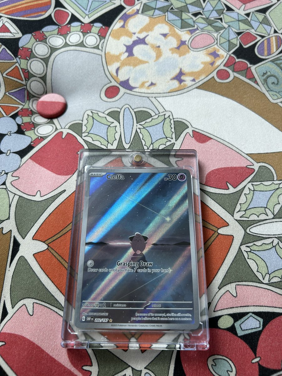 limer8's tweet photo. @beckettcollect Favorite Pokemon in my Collection so Far is 

Illustration Rare Cleffa from Obsidian Flames https://t.co/LVnYh9PZef