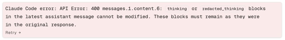 mattwigham's tweet photo. @conductor_build getting this error since the 0.59.1 update today, using Opus 4.8 or 4.7. 🤷‍♂️ https://t.co/e3w2AXJvQQ