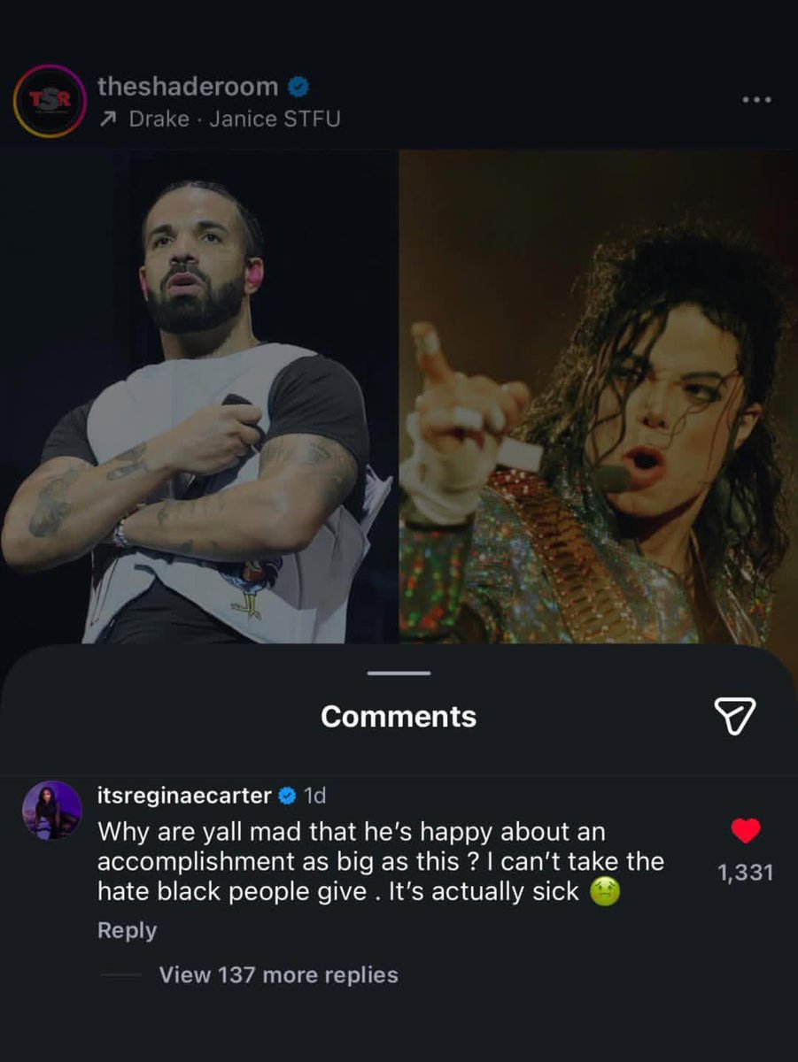 offical_ajwhite's tweet photo. Lil Wayne’s daughter Reginae Carter defends Drake after he somehow received backlash for breaking Michael Jackson’s record for most no. 1 hits 🦉 https://t.co/R72F8HPO3r