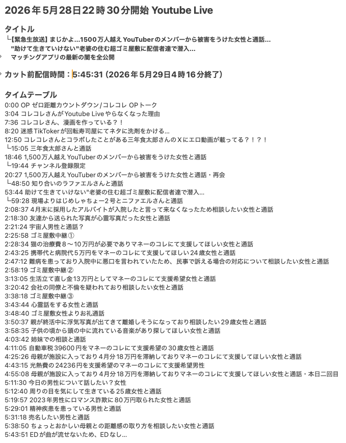 fuumindayo's tweet photo. Youtube Liveおつこれ。
＃コレコレ
【緊急生放送】まじかよ…1500万人越えYouTuberのメンバーから被害をうけた女性と通話…"助けて生きていけない"老婆の住む超ゴミ屋敷に配信者達で潜入…マッチングアプリの最新の闇を全公開
https://t.co/Haa4fRdeKN https://t.co/t6XCLXxr8l