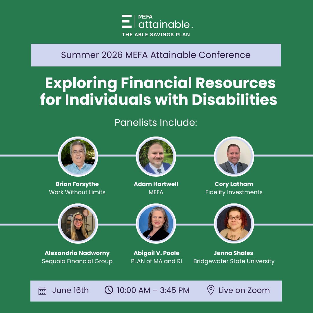 MEFAtweets's tweet photo. Join us for this free, virtual conference designed for individuals with disabilities, their families and caretakers, and professional staff, teachers, and advocates who support individuals with disabilities. 

Register now to reserve your spot at https://t.co/jHL8GX6FkY https://t.co/lCKezw9dWM
