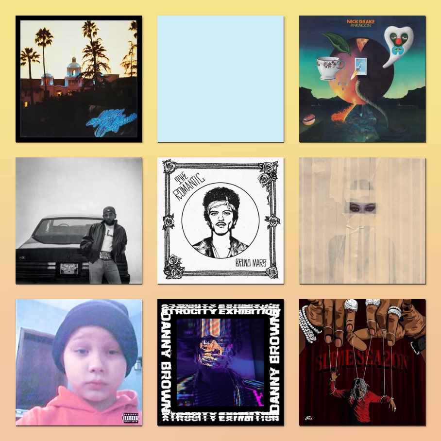 musictalkss's tweet photo. hilarious assortment of albums randomly ranked 2–10

have fun guessing what’s what https://t.co/BT7sz16hPw