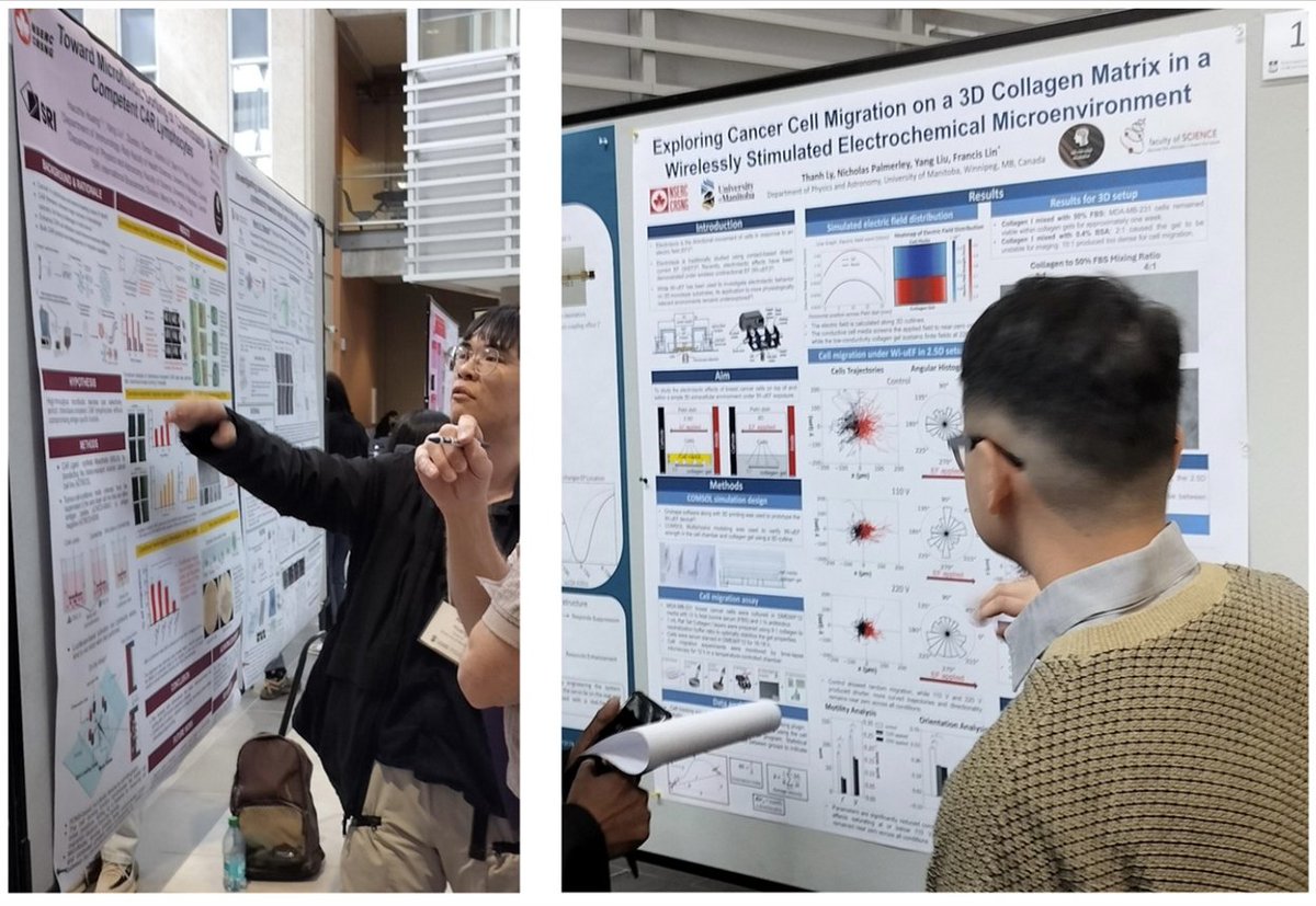 Lab_on_chip's tweet photo. May 5, 2026: 2026 MIM Conference
Our lab attended the 2026 Manitoba Materials Conference! https://t.co/P26N0HNGod. student Haozhe Huang (left) received an Honourable Mention, while honours thesis student Thanh Ly (right) was named a joint winner in their poster competitions! https://t.co/lKBf5qNOb8