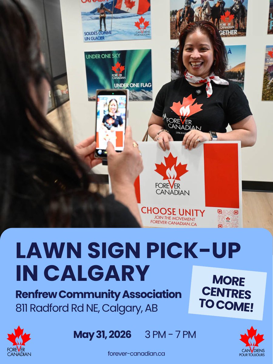 LukaszukAB's tweet photo. CALGARY, you asked and you shall receive.

Pick up your lawn sign and join me and the Unity Bus on Sunday, May 31, from 3 to 7 pm at the Renfrew Community hall.

Let’s show our Canadian pride!

#Yyc #ableg #cdnpoli https://t.co/DBE3cYiXGt