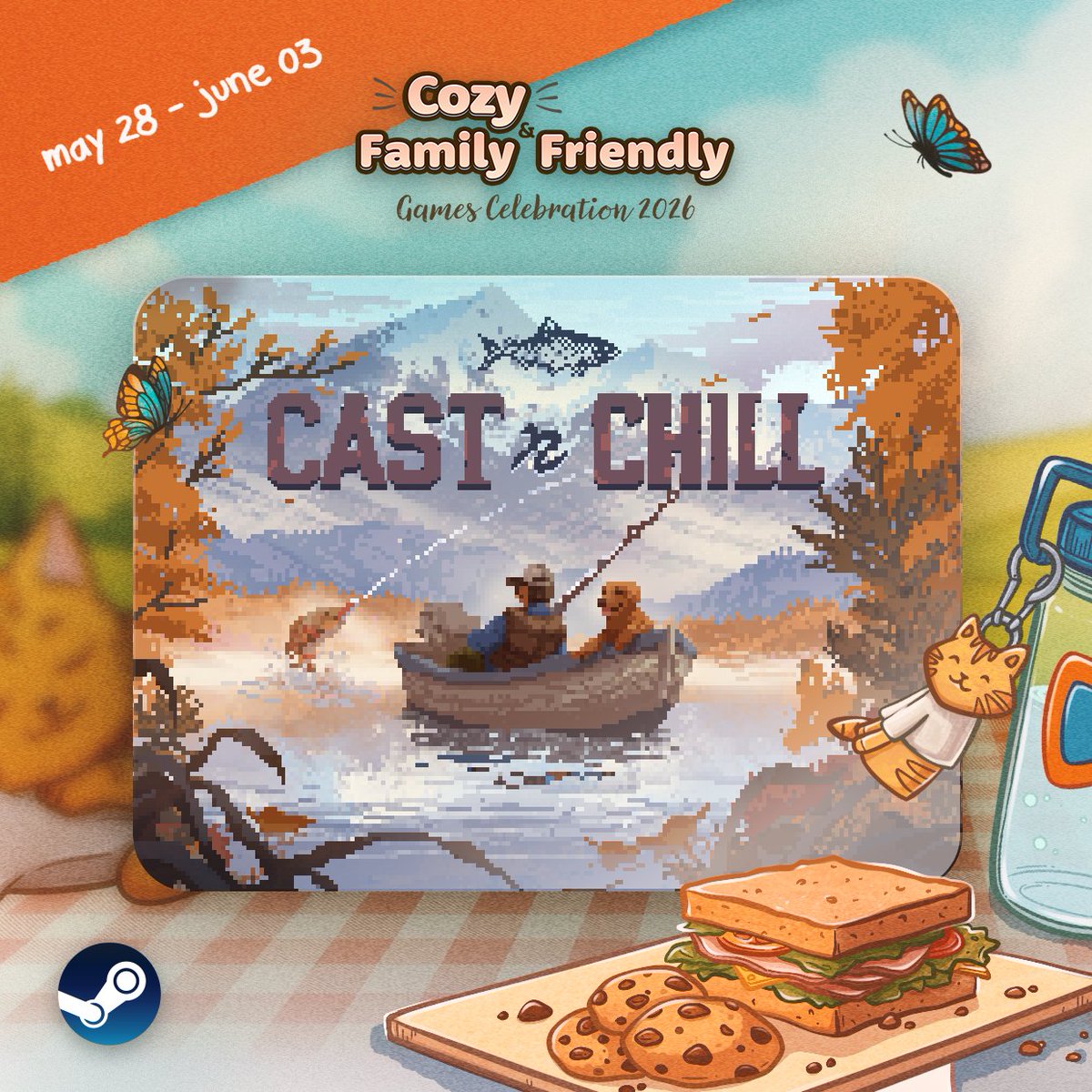 WombatBrawler's tweet photo. Cast n Chill is 30% off at ☕ The Cozy &amp; Family Friendly Celebration 2026, live today on Steam and we have some exciting news to reveal!

Check out the special Showcase &amp; Awards Show on Youtube: https://t.co/Z0rOxGy7d5 to find out!

@cozycelebration @rokaplayHQ
#wildnchill 🌲 https://t.co/U2DGFGLWMz