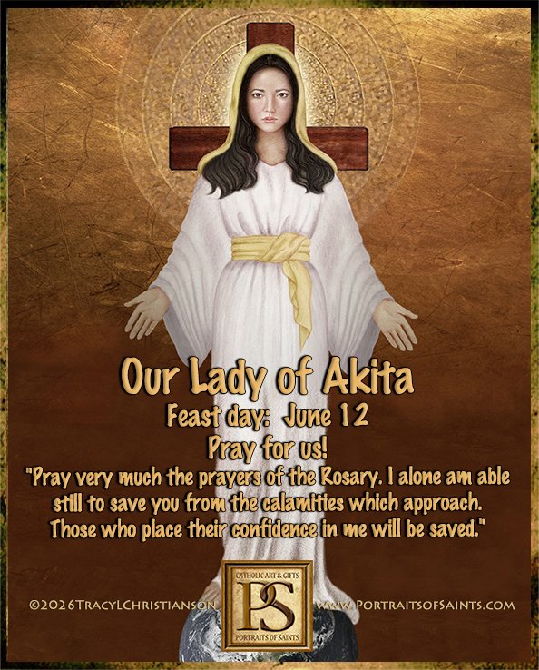 SaintPortraits's tweet photo. Our Lady of Akita, pray for us! The statue wept human tears 101 times and bled type AB blood, along with other supernatural changes to the statue.
https://t.co/k2ocgdPzfK https://t.co/xxALCVdmEJ