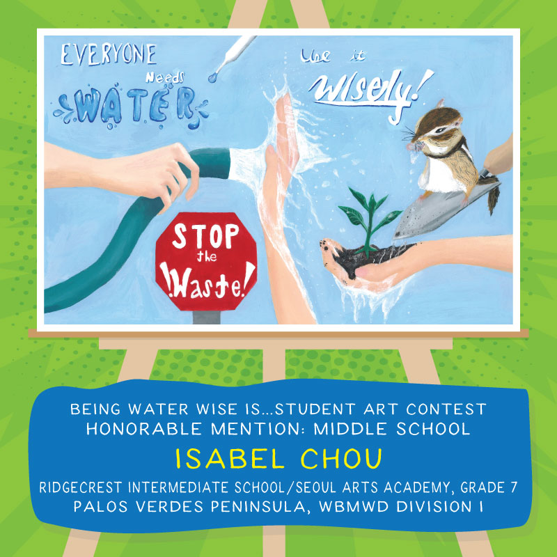 SBESC's tweet photo. Today, we’re celebrating the Middle School winners of @WestBasin’s 2026 Being Water Wise Is Student Art Contest! 🌊✨
These student artists impressed us with creative artwork and thoughtful messages that highlight the importance of water conservation and environment protection. https://t.co/Rm5Sa6HqTg