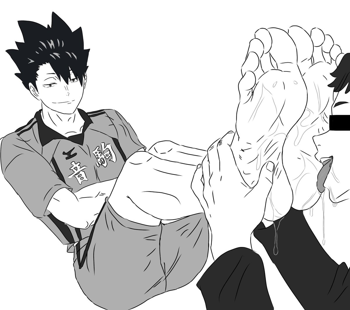 TheFreakiestBud's tweet photo. Haikyuu!! Week Day Five:

Worshipping Nekoma's captain big ass soles 🤤.

#feetfetısh #footfetısh #feetworshi̇p #male #feet #art https://t.co/8tZ97gBAY7