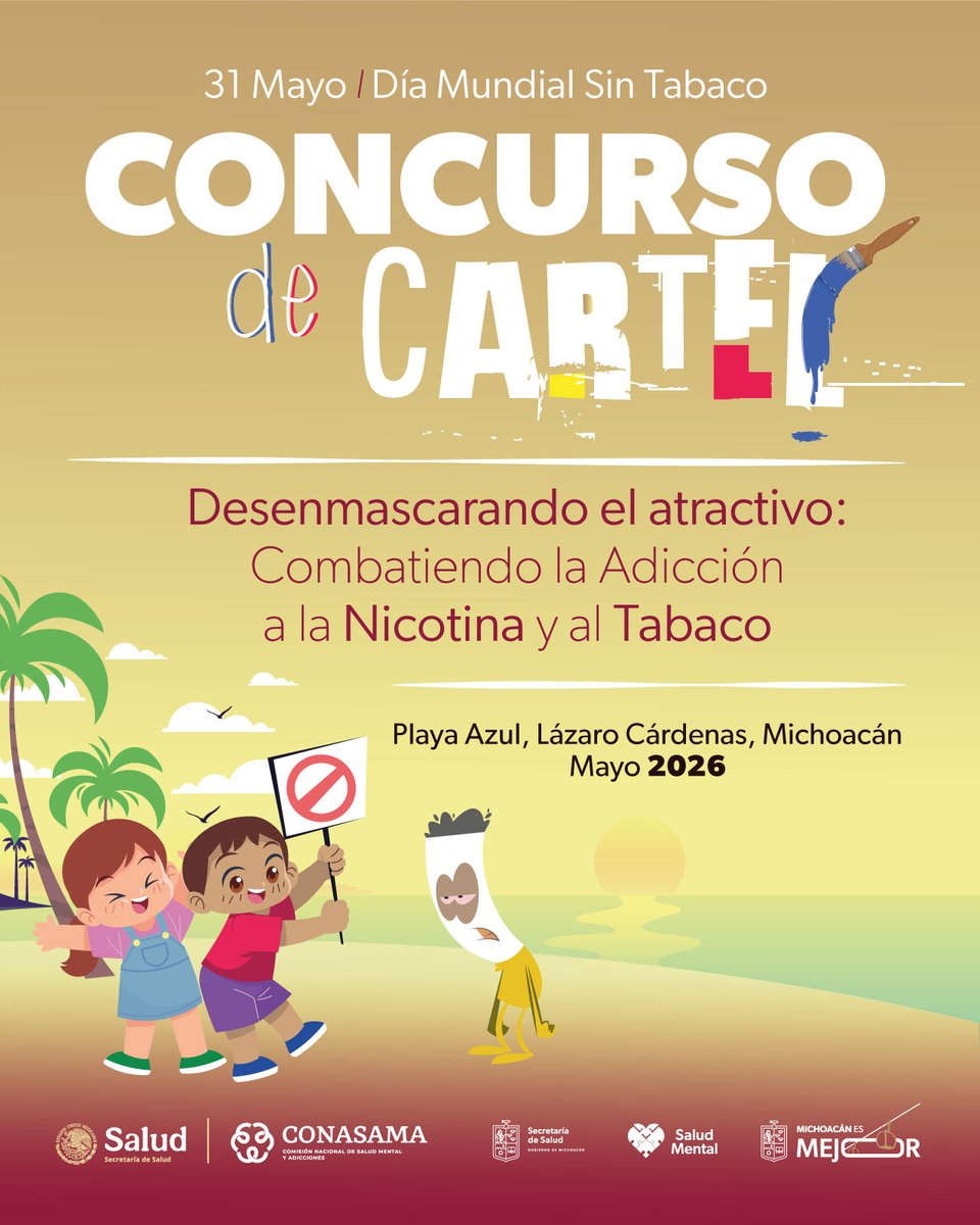saludmentalmich's tweet photo. 🎉 ¡Felicidades a las y los ganadores del Concurso de Carteles por el Día Mundial Sin Fumar en Playa Azul! 🚭

Gracias a todas y todos los participantes por sumarse a esta iniciativa y ser parte del cambio hacia una comunidad más saludable. 🌎✨

#CONASAMA #DíaMundialSinTabaco https://t.co/E38TQr4SR6