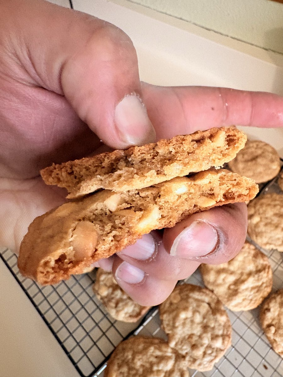 MochieBear01's tweet photo. Just finished baking my first batch of White Chocolate Macadamia Nut Cookies~ https://t.co/JBD6LODRsm