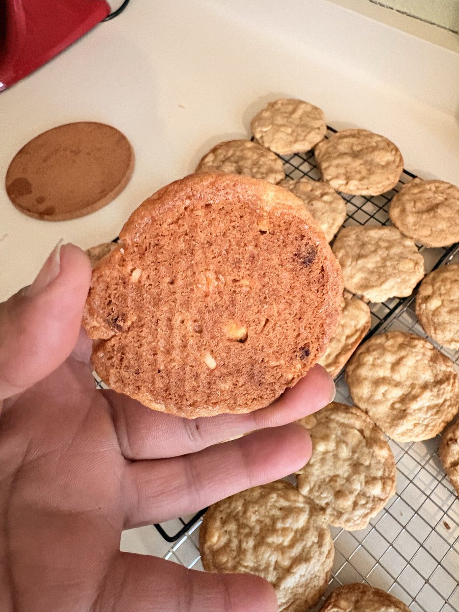 MochieBear01's tweet photo. Just finished baking my first batch of White Chocolate Macadamia Nut Cookies~ https://t.co/JBD6LODRsm