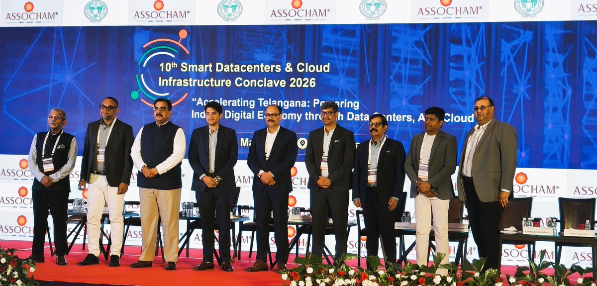 Quadranttech2's tweet photo. 10th @ASSOCHAM4India 𝐒𝐦𝐚𝐫𝐭 𝐃𝐚𝐭𝐚𝐜𝐞𝐧𝐭𝐞𝐫𝐬, 𝐂𝐥𝐨𝐮𝐝 &amp; 𝐀𝐈 𝐒𝐮𝐦𝐦𝐢𝐭 𝟐𝟎𝟐𝟔 - Hyderabad!

It was an insightful experience for 𝐐𝐮𝐚𝐝𝐫𝐚𝐧𝐭 team being part of this summit.

#GovernmentOfTelangana #TelanganaRising #ASSOCHAM #AISummit #Quadrant #Hyderabad https://t.co/IHqlPNV1qZ