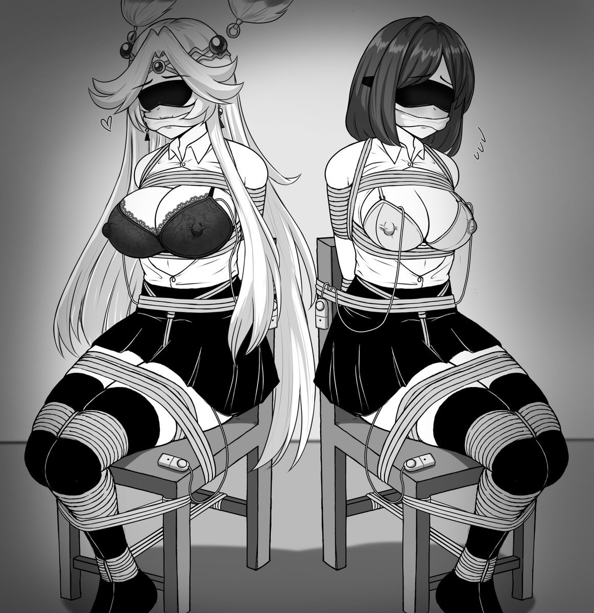 test1_5's tweet photo. Selene was very interested in seeing what school life would be like. So she enlisted Tessa's help to try and see what a school day would be like.
Suffice to say, the bondage goddess might have modeled the school a little wrong...

Art by @eisenkomet https://t.co/7GULyDXwOD