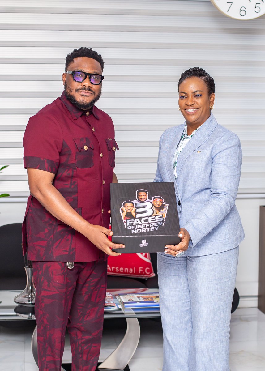ThisIsKubiLive's tweet photo. #KubiLive: A meaningful moment as Jeffrey Nortey paid a special visit to the CID Boss of the Ghana Police Service to officially invite her to this year’s edition of #3FacesofJeffreyNortey.

See you on June 12, 2026 at the National Theatre, 7 PM prompt. https://t.co/iaHmwZlTXA
