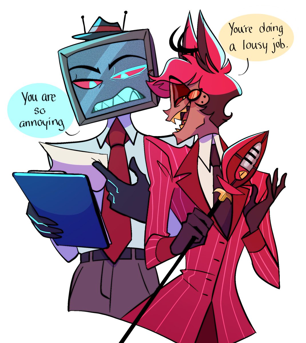 dweeblley's tweet photo. Flirting?

#HazbinHotel #RadioStatic https://t.co/II7nTUxdcq