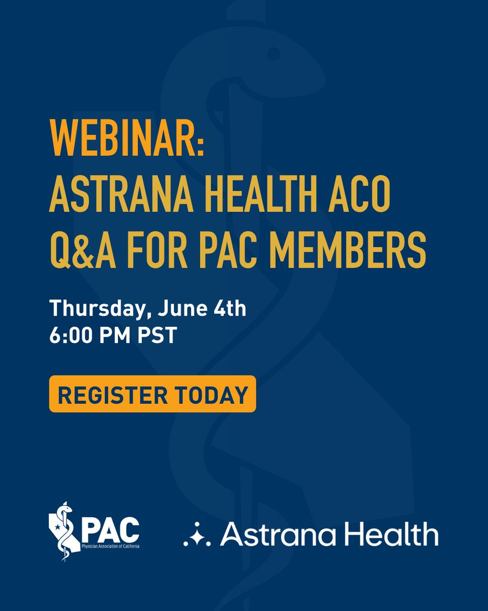 PACDoctors's tweet photo. How can independent physicians succeed in value-based care without sacrificing autonomy? Find out June 4 at 6 p.m. PT in our webinar with Tyler Tracewski, VP of Astrana Care Partners ACO.

RSVP: https://t.co/zbDcZUtksE https://t.co/yjjCwAnUG0