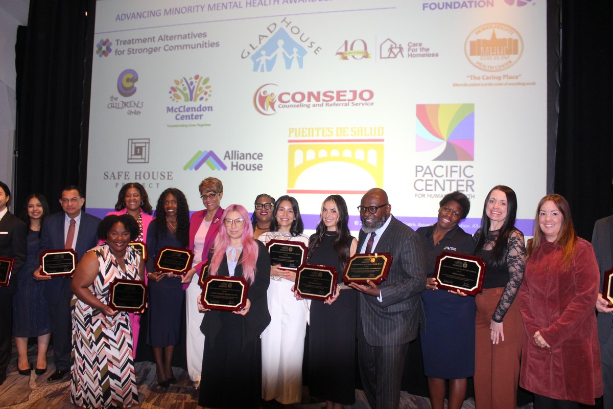 PsychFoundation's tweet photo. In your community and across the U.S., nonprofits are working to close the mental health care access gap for underserved groups, and we are proud to partner with several of them to create a mentally healthy nation together. Please join us in celebrating the recipients of our 2026 Awards for Advancing Minority Mental Health!