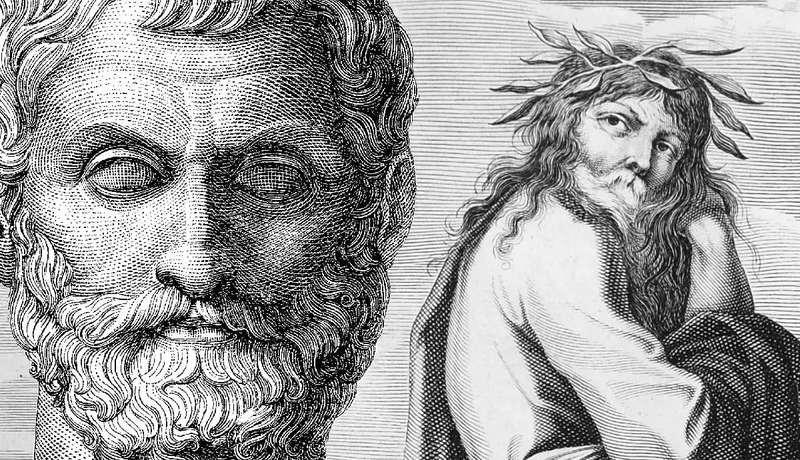 UnGyve's tweet photo. May 28, 585 BC eclipse of Thales, the earliest recorded predicted solar eclipse brought about peace between the armies of King Aylattes of Lydia and King Cyaxares of the Medes.

Composite rendering of Thales, Wilhelm Meyer, 1875; Thales, Jean Couvay a. Claude Vignon, ca 1639-1640 https://t.co/4km5aGtrYl