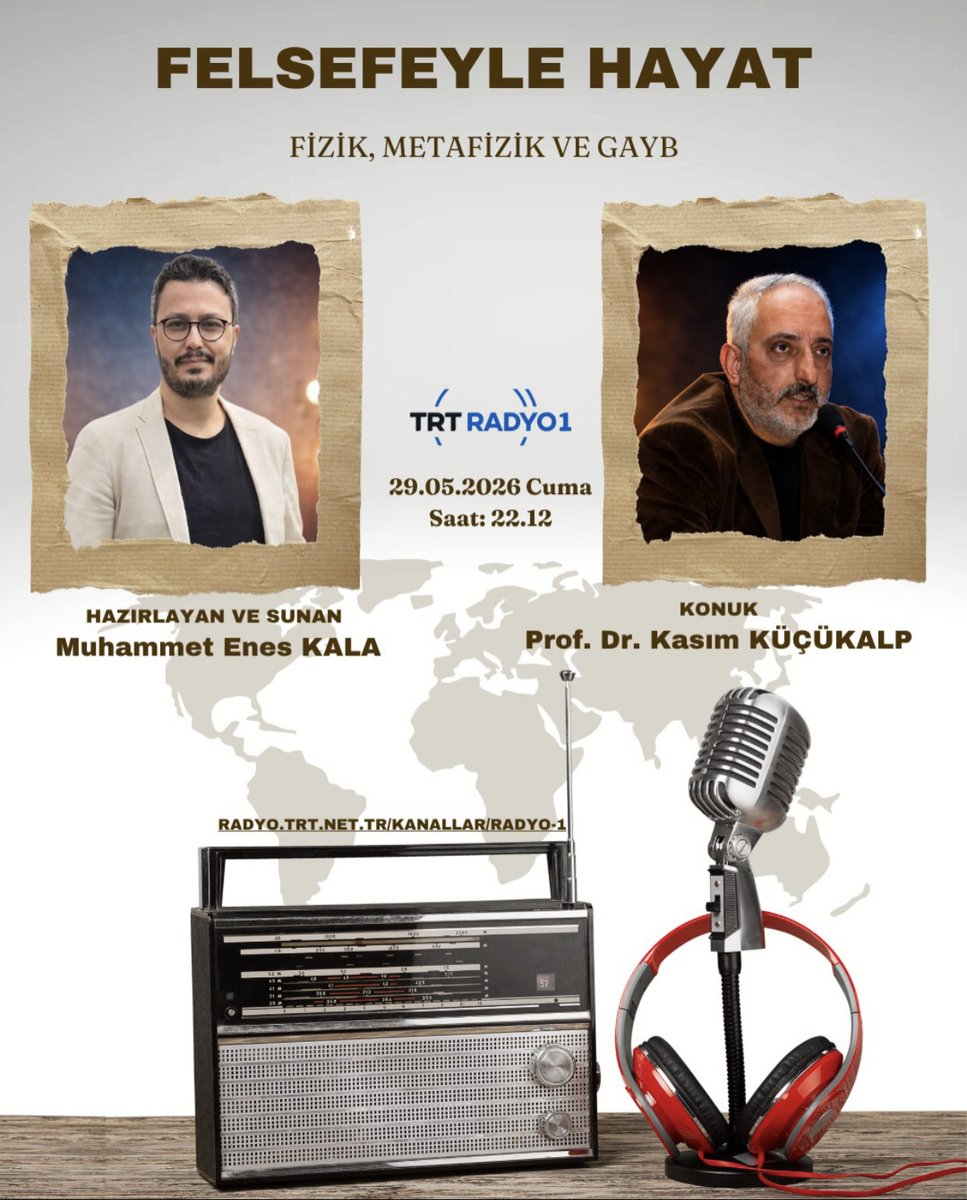MEnesKala's tweet photo. Felsefeyle Hayat’ta Kasım hocamla, "Fizik, Metafizik ve Gayb" üçgeninde; bilimin "nasıl", metafiziğin "neden", dinin ise "ne için" sorularına nasıl cevap verdiğini konuşuyoruz.

Modern zamanların en büyük krizlerinden biri, kuşkusuz bilgi alanlarının sınırlarını kaybetmemizdir. Bilimden metafiziğe mahsus beklentiler içine girmek; dini, bilimsel bir teori gibi okumaya çalışmak veya felsefenin spekülatif doğasını kesin birer hakikat sanmak; aslında düşünce dünyamızı parçalayan, bizi nihilizmin soğuk boşluğuna iten temel hatalardan... 

Programımızda bilgi hiyerarşisi yerine bilgi bütünlüğünü önceleyerek, bu alanların birbirine rakip değil, birbirini tamamlayan refik olduğunu teklif etmenin imkanını soruşturuyoruz.  

Zihnimizi saran modern"bilimcilik" yanılsamasını bir kenara bırakıp, insanın hem bilen hem düşünen hem de inanan bir varlık olarak bütünlüğünü yeniden inşa etmenin önemini konuşuyoruz. 

Metafiziğin spekülatif sınırlarını fark edip, gaybın ontolojik derinliğinde vahiy ve nübüvvetin sunduğu imkânlara yönelmenin, insan varoluşunu nasıl anlamlandırdığını tartışıyoruz. 

Bilginin ötesine geçip şuura odaklandığımız, düşünce ile varoluş arasında dengeli bir köprü kurmaya gayret ettiğimiz bu derinlikli yolculukta bize eşlik edebilirsiniz.
