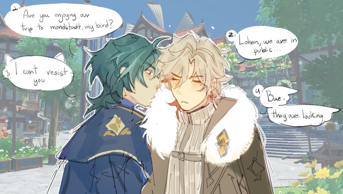 ColorMarked's tweet photo. The first use of birdie as a pet name I could find was on February 18th in fanart by @/mikkuliti. But I’m actually lying because in that fanart, Lohen called Illuga “my bird,” which clearly had the same idea, but didn’t actually stick.
(5/21) https://t.co/ReUJ18LQXE