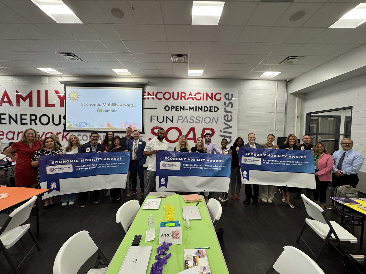 CFBISD's tweet photo. Our CFBISD leadership team spent a productive day at Admin Academy, collaborating and finalizing strategies to ensure our students have everything they need to thrive next school year. 🌟 

Adding to the excitement this morning, the Economic Mobility Center recognized Early College, Ranchview, and R.L. Turner High Schools with the Economic Mobility Award! 🏆💼 This honor highlights our campuses' commitment to College and Career Readiness. Congratulations!