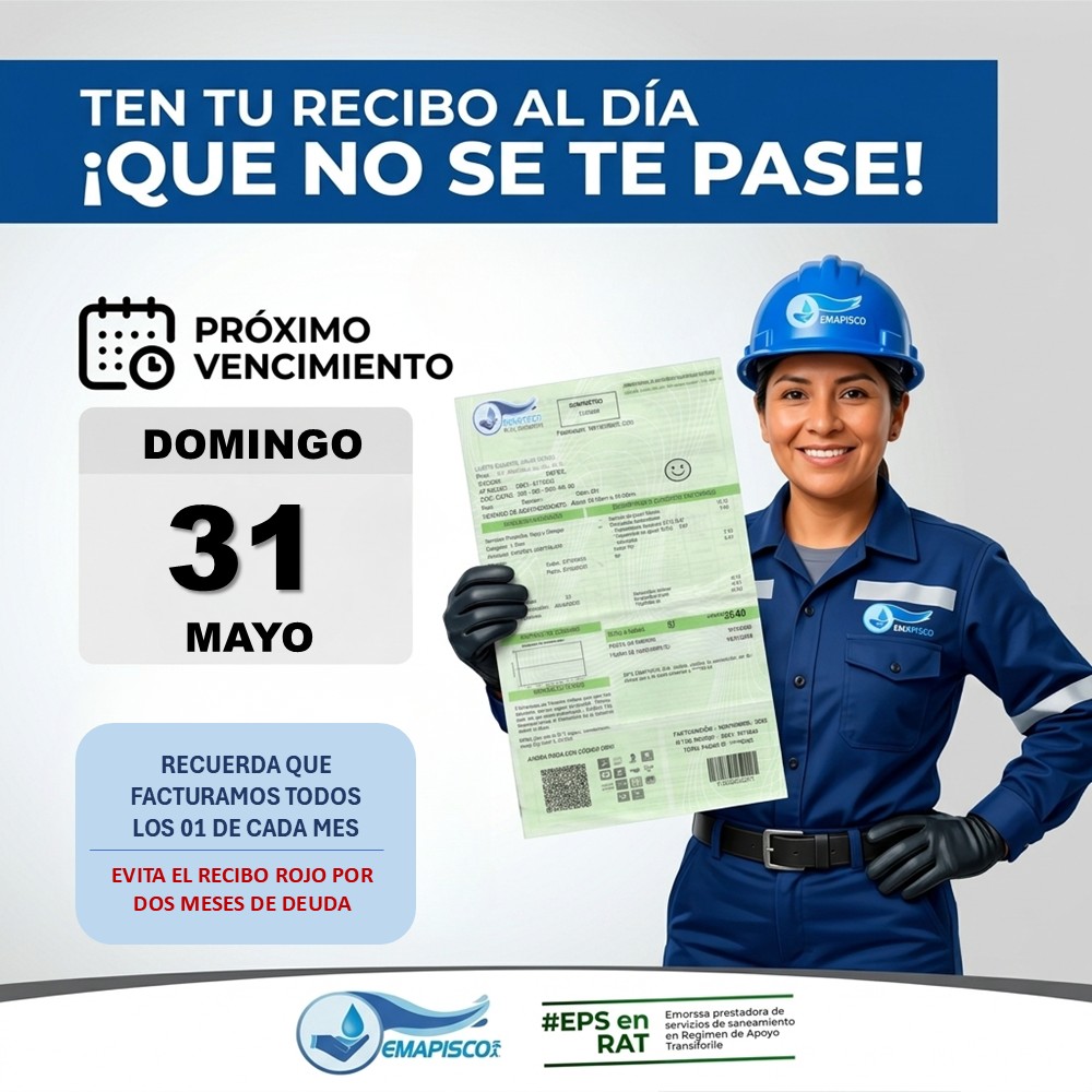 EmapiscOfficial's tweet photo. ¡Paga tu recibo de agua de forma fácil, rápida y segura!
Yape o Plin
Gotitas
Página web de EMAPISCO
📷 EMAPISCO S.A. no se responsabiliza por pagos realizados en lugares no autorizados. 📷 Paga solo en puntos oficiales #PagoOportuno #YoPagoPe https://t.co/LneTNqqxeZ