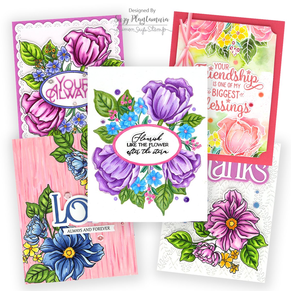 SimonSaysStamp's tweet photo. One Stamp, Five Ways: Blooms of Encouragement https://t.co/0KkIByy7MB https://t.co/BSpeYbV8Lz