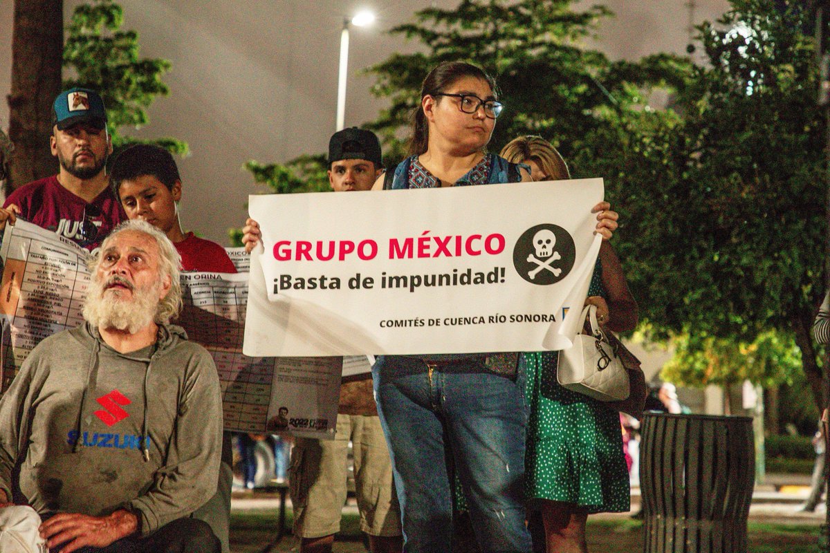 CuencaRioSonora's tweet photo. Mientras #GrupoMéxico y Southern Copper Corporation realizan sus reuniones anuales de accionistas, comunidades del #RíoSonora seguimos esperando justicia.💥

Aún no hay una reparación integral de los daños, remediación ambiental ni garantías reales de no repetición.❎ https://t.co/wF5S6DnztH
