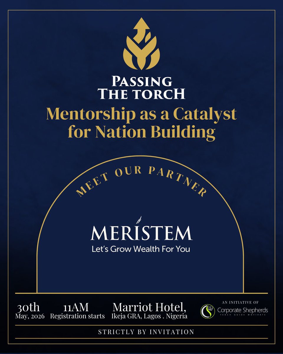 IdyEnang's tweet photo. As we draw closer to Passing The Torch, I want to sincerely appreciate our Strategic &amp; Institutional Partners who have stood with this vision from a place of belief and responsibility.

To Meristem, Logitech, AIICO Insuranc, SIMS Nigeria, The CIO &amp; C-Suite Club — thank you. https://t.co/E868xXHbqj