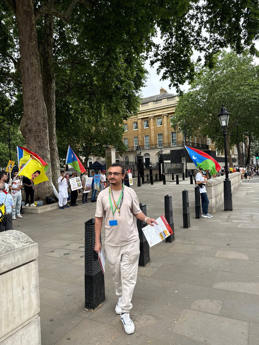 Aomar_karim's tweet photo. I participated in the @FreeBaluchMovt protest outside 10 Downing Street, London, to show solidarity and raise awareness about human rights issues, enforced disappearances, and the impact of Pakistan’s nuclear tests in Balochistan.
#Balochistan
#DeNuclearisation
#stopbalochgenoci https://t.co/RonaSYlPXH