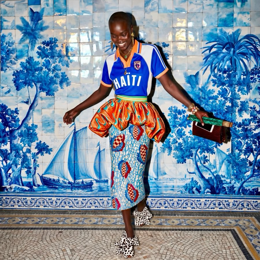 NoteSphere's tweet photo. Hand-stitched Haiti football Jerseys 
by Stella Jean (2026) https://t.co/CPFLeL9hTa