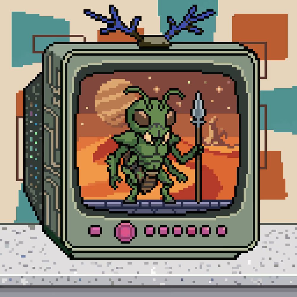 MorpheusSomnia's tweet photo. 🚨 TELEPIXELS JUST LANDED ON @Shape — THIS IS THE ONE 🚨

@Raul_Casilas cooked. Hard.

Old-school CRT TVs. Cosmic deserts. Giant praying mantis warriors gripping spears like they’re about to raid the entire metaverse. Pure pixel perfection with that warm retro glow that hits different.

This isn’t another generic PFP drop. This is art. The kind that makes you stop scrolling. The kind that feels like it escaped from a 1980s arcade cabinet that somehow got sentient.

Shape chain is where the real ones are building. Low fees, real culture, no noise. And Raul just planted a flag right in the middle of it.

Telepixels isn’t just minting — it’s signaling.  
If you know, you know.  
If you don’t… you will.

Mint is live: https://t.co/EyQ7kVBe3d

Load up. These won’t stay quiet for long.

Shape season is here. Telepixels just turned the volume up. 📺🦗🔥

@Raul_Casilas this is nasty work in the best way possible.