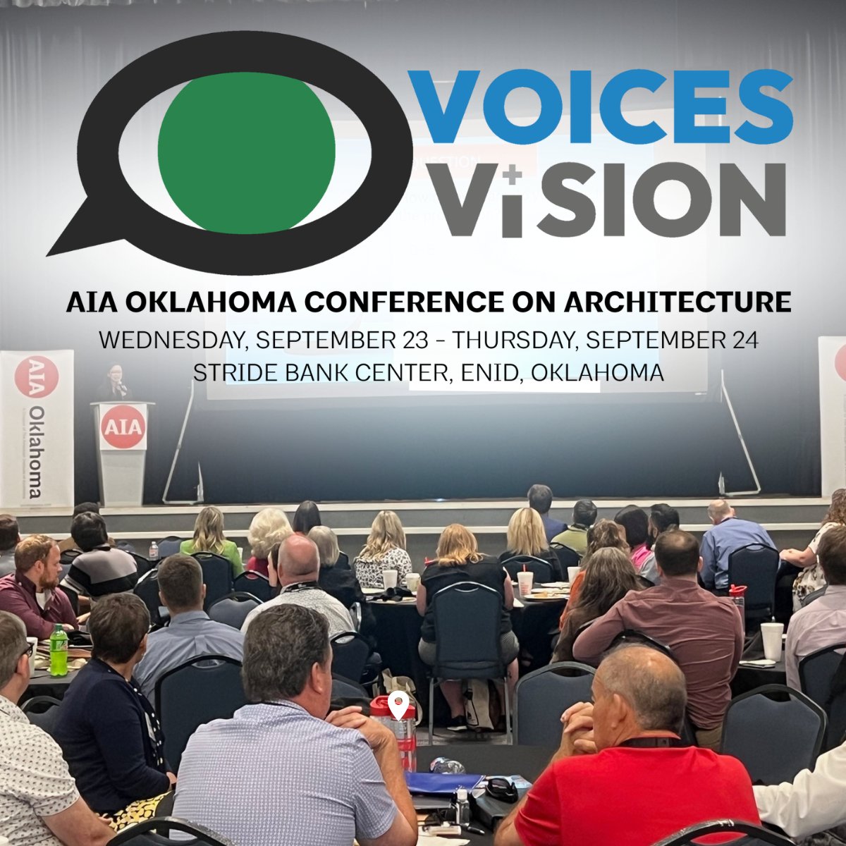 AIAOklahoma's tweet photo. 📍 Mark Your Calendars!
The only statewide conference created for architects, by architects is headed to Enid! Join us for the 2026 AIA Oklahoma Conference on Architecture on September 23 &amp; September 24 at the Stride Bank Center. Registration opens in mid-June — stay tuned! https://t.co/dYJWLxG2HS