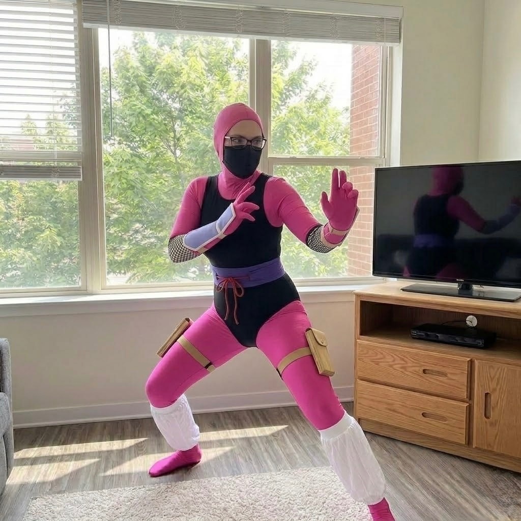 Sammoris9's tweet photo. Don’t mess with me I am spandex ninja 🥷❤️ https://t.co/SZmtF3ndta