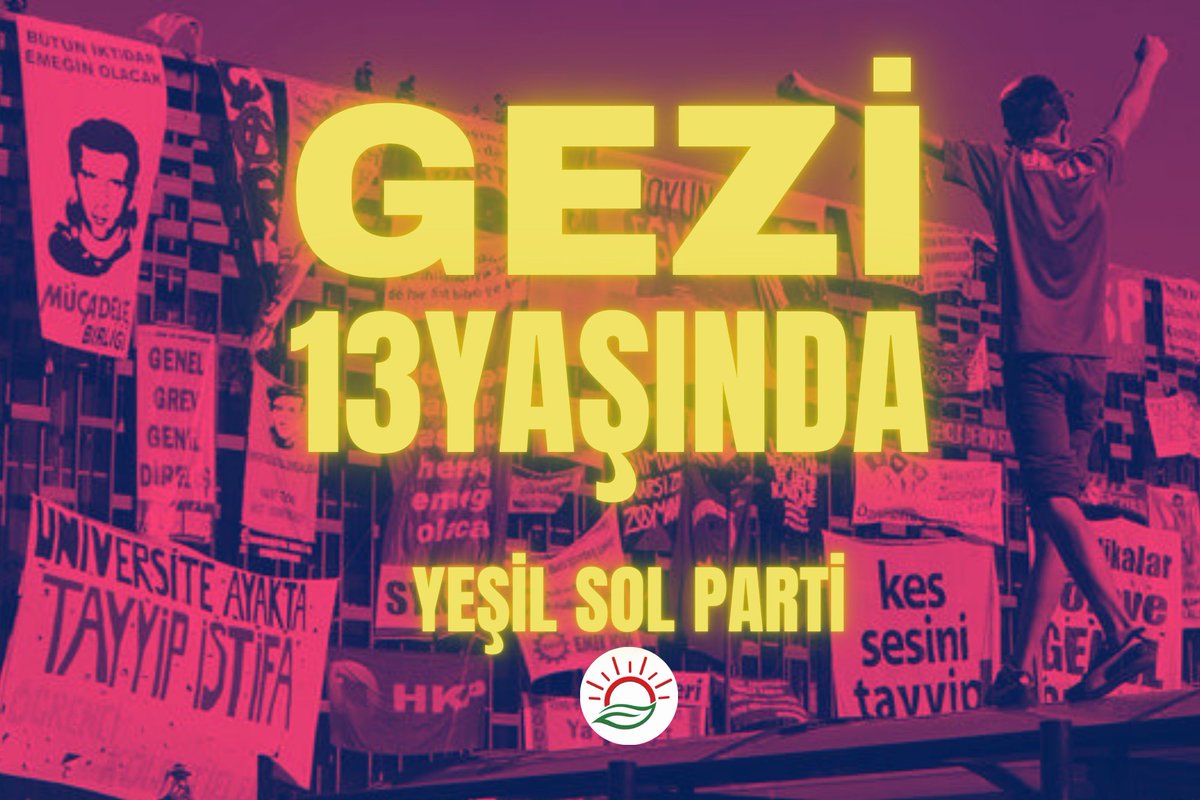 YesillerSol's tweet photo. Gezi, bu ülkenin milyonlarca insanının baskıya, adaletsizliğe ve dayatılan düzene karşı birlikte yükselttiği halk iradesidir.

O meydanlarda yalnızca bir park değil, özgürlük, eşitlik ve onurlu yaşam da savunuldu. Doğanın ve kentlerin sermaye talanına teslim edilmesine karşı yaşam hakkı savunuldu.

Gezi’nin hafızasından korkmalarının nedeni halkların, gençlerin, kadınların ve emekçilerin yan yana geldiğinde nasıl büyük bir güç olduğunu göstermesidir.

Bugün derinleşen baskı, otoriterleşme ve demokrasi karşıtı hamleler karşısında Gezi’nin dayanışmacı ve mücadeleci ruhu yol göstermeye devam ediyor.

Çünkü Gezi, halkın birlikte mücadele ettiğinde umudu ve değişimi büyütebileceğinin en güçlü hafızalarından biridir.

Karanlığı büyütenler değil, demokrasi için dayanışmayı büyütenler kazanacak.

#Gezi13Yaşında #GeziDirenişi
