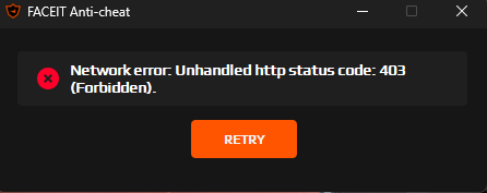 _magicmott's tweet photo. @FACEIT_Darwin @FACEITcs or anyone know how to fix this i cant play faceit bc my shit wont open and keeps popping this error, ive restarted my pc and router https://t.co/MEfFzlh4Ln