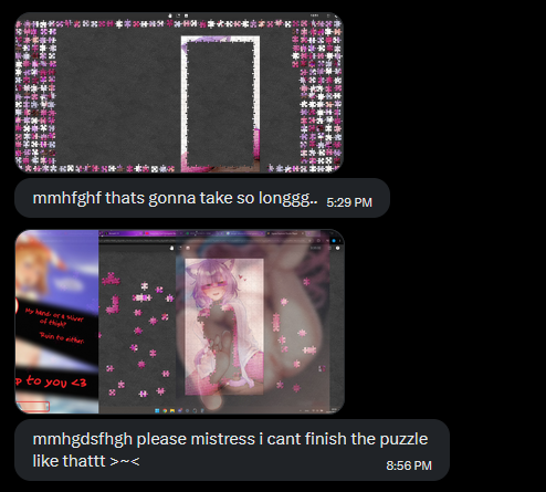 sw_takeover2's tweet photo. Sending a nice jigsaw puzzle to all slut users... and sending some "annoying" popups to distract them from finishing it 😇 https://t.co/ny8MZ2R7vk