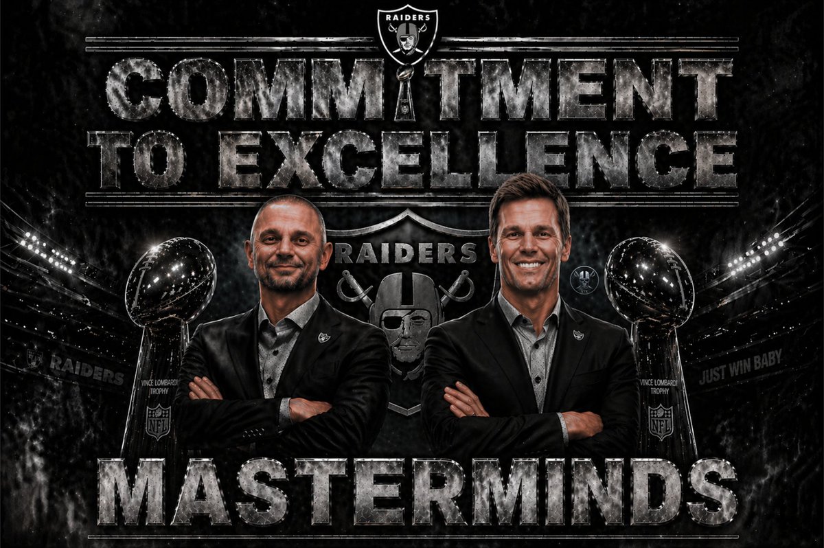 AllThingsLVR's tweet photo. The #Raiders are having the best offseason of any NFL team! And it's because of Tom Brady and John Spytek. #CommitmentToExcellence https://t.co/I129dWL5sl